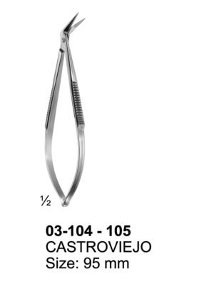 Sirgikal 03-10-4-105 03 104 105 CASTROVIEJO Micro Scissors Spring Type with Flat Handles