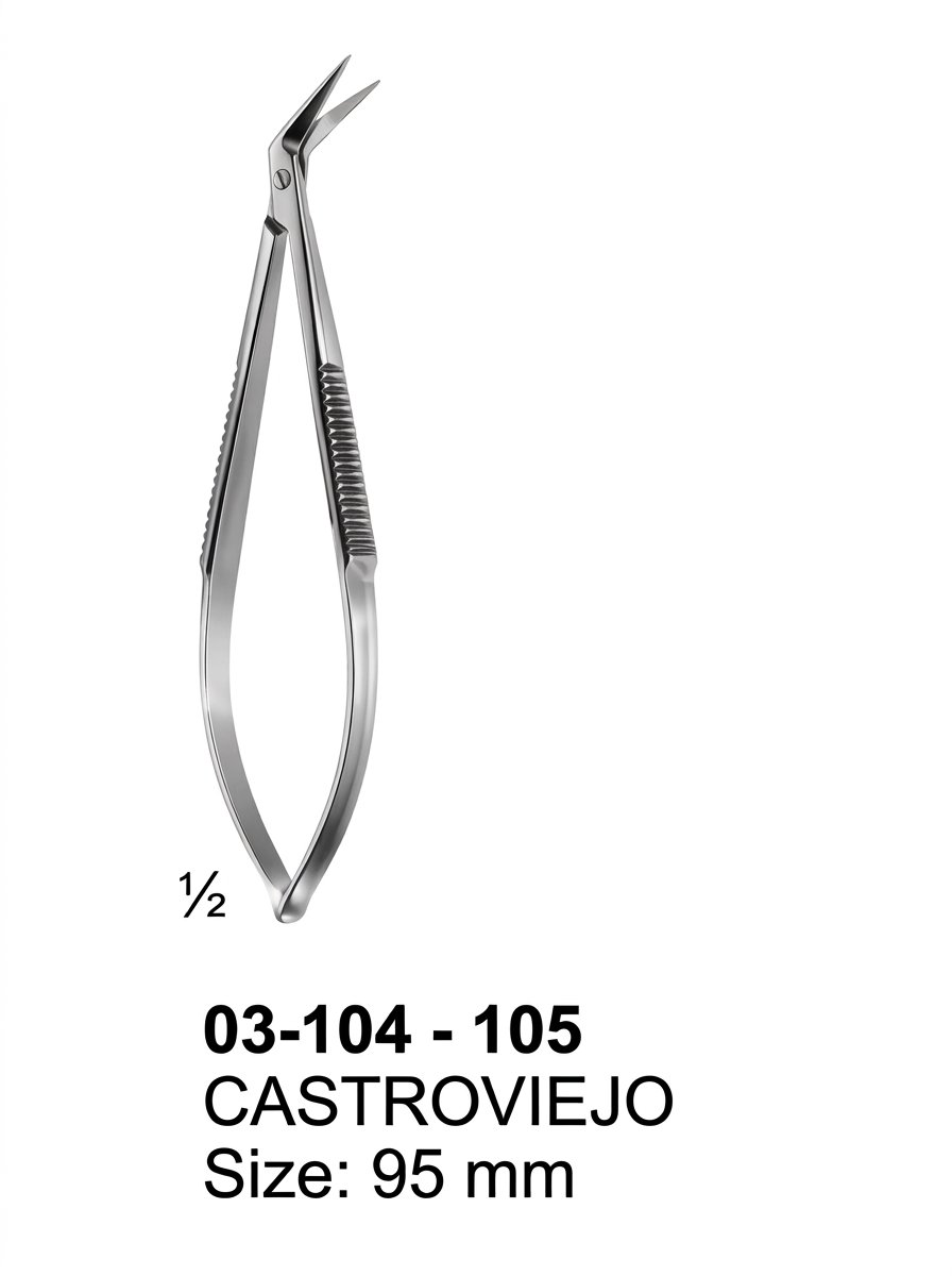 Sirgikal 03-10-4-105 03 104 105 CASTROVIEJO Micro Scissors Spring Type with Flat Handles
