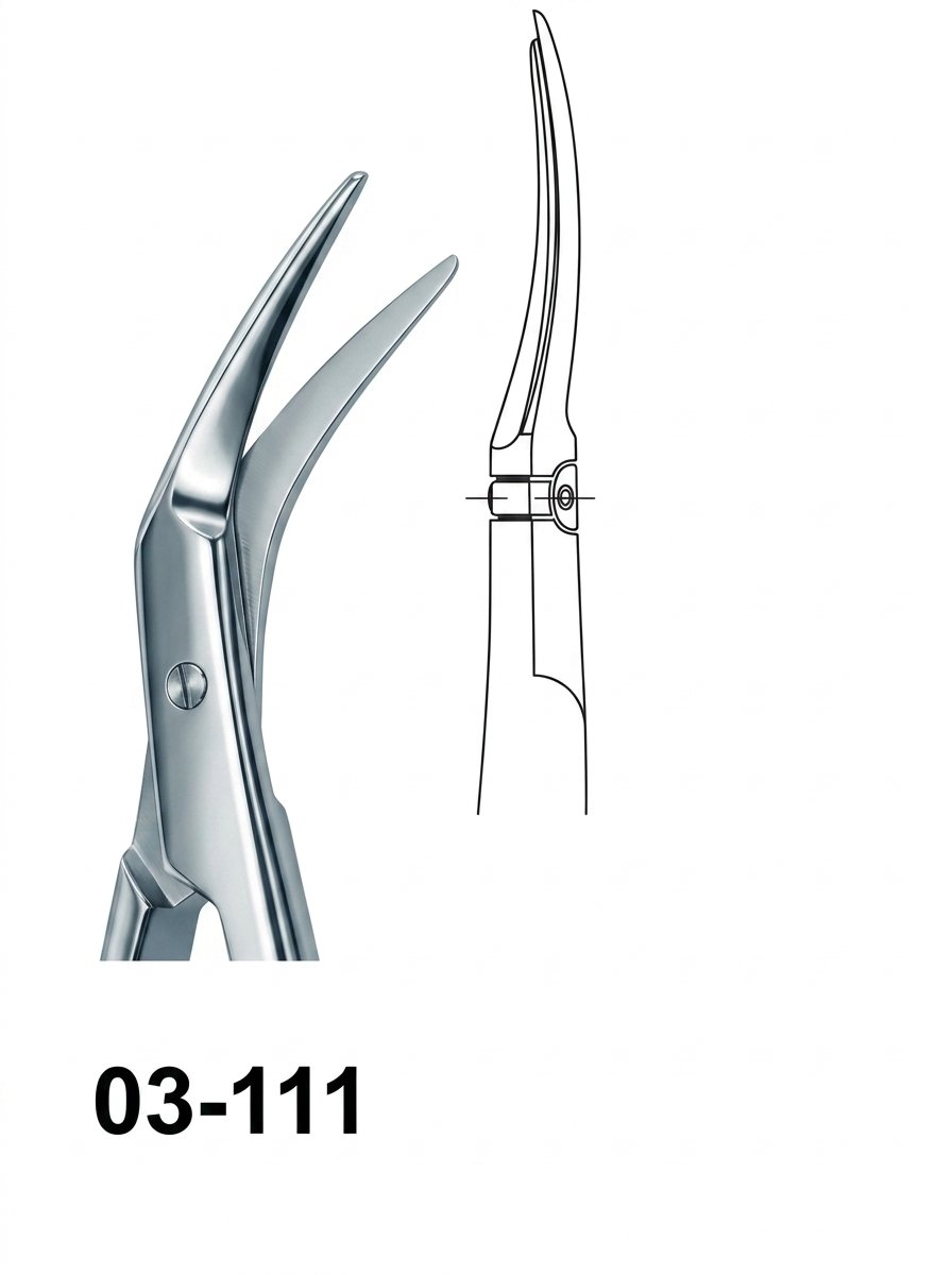 Sirgikal 03-111 Micro Scissors Spring Type with Flat Handles