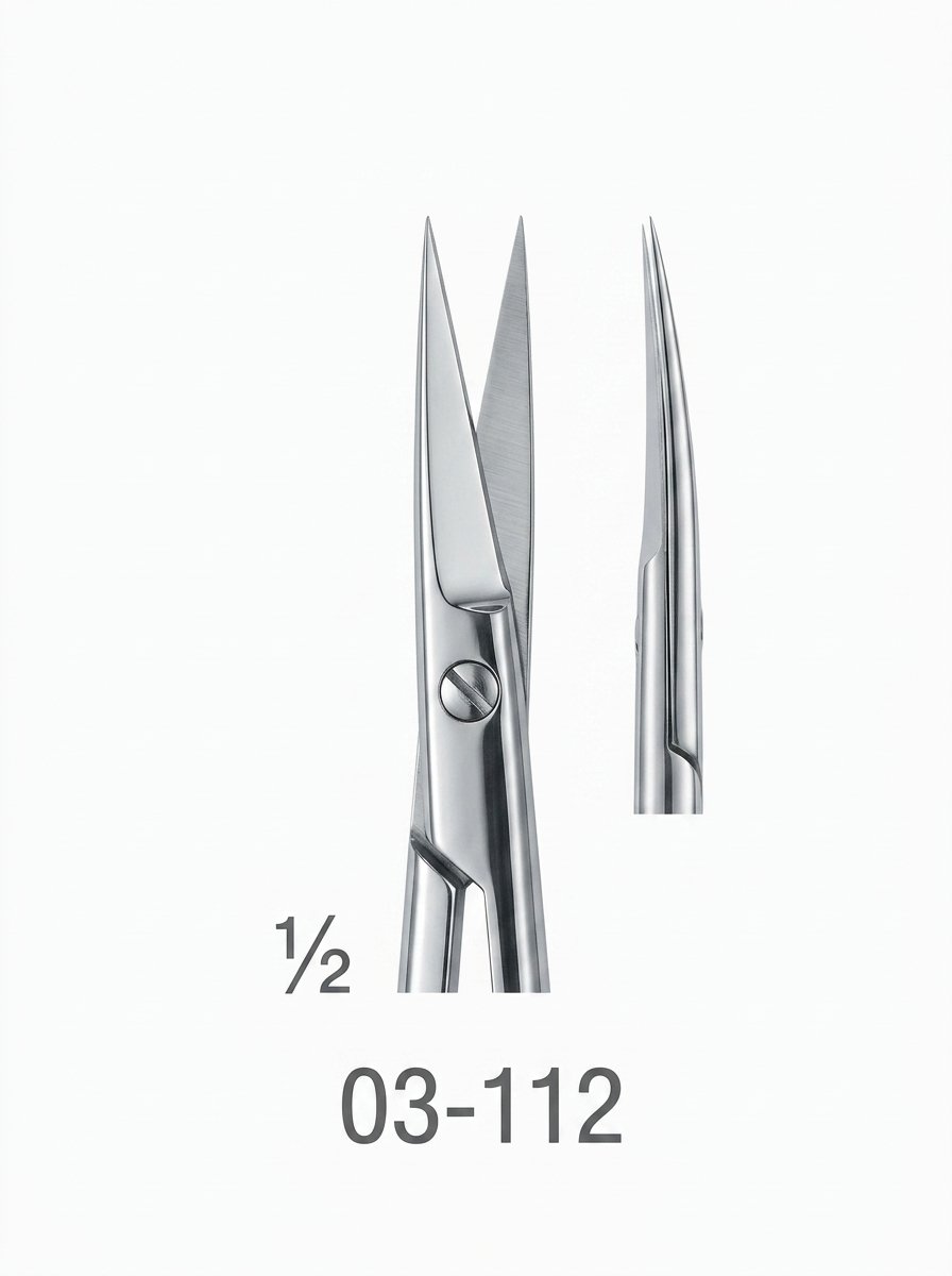 Sirgikal 03-112 Micro Scissors Spring Type with Flat Handles