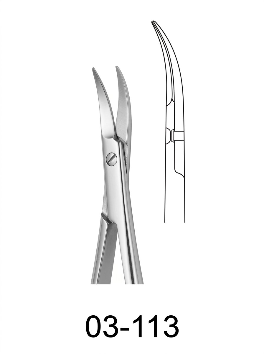 Sirgikal 03-113 Micro Scissors Spring Type with Flat Handles