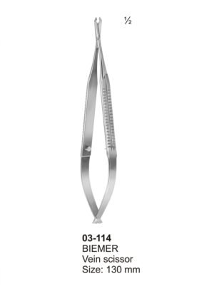 Sirgikal 03-114 BIEMER Micro Scissors Spring Type with Flat Handles