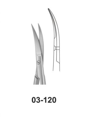 Sirgikal 03-120 Micro Scissors Spring Type with Flat Handles