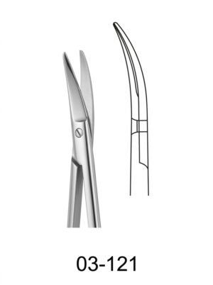 Sirgikal 03-121 Micro Scissors Spring Type with Flat Handles