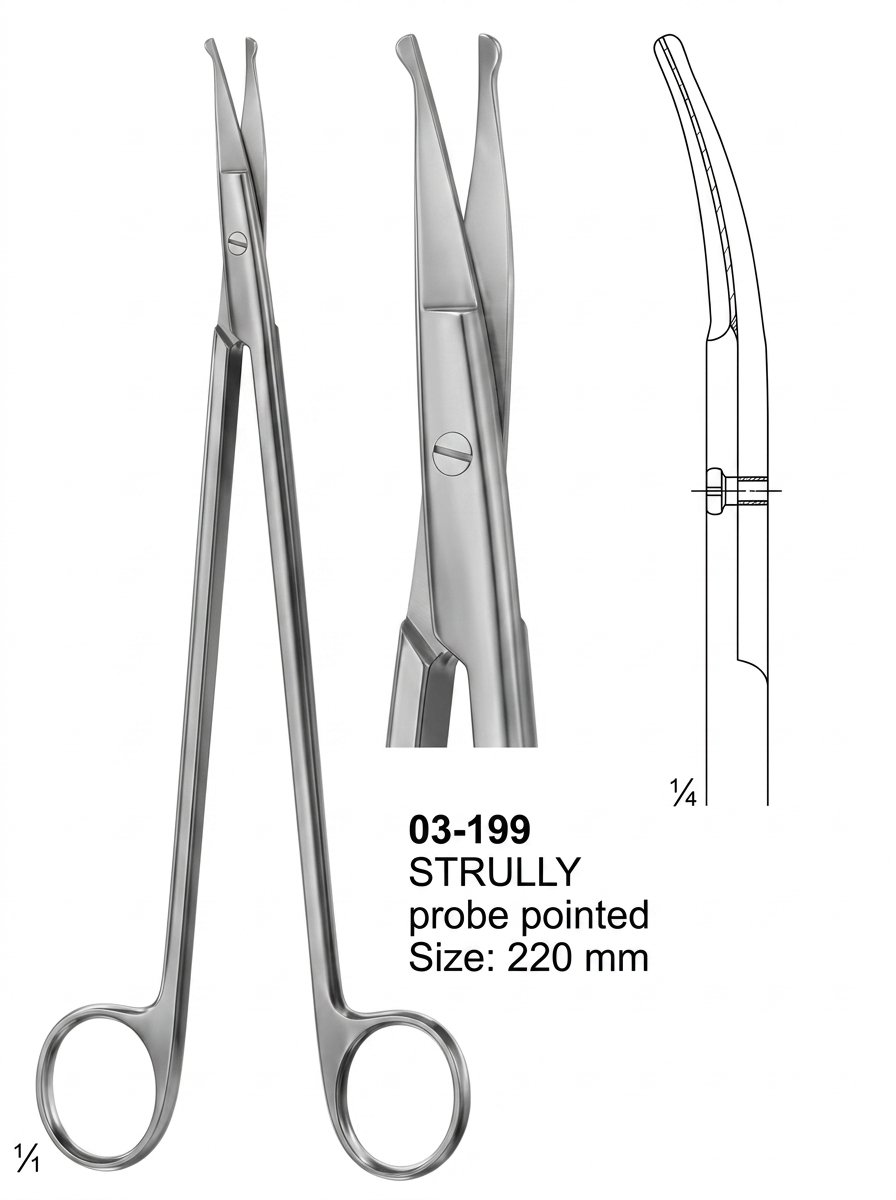 Sirgikal 03-199 STRULLY Scissors for Cardiovascular and Neuro Surgery