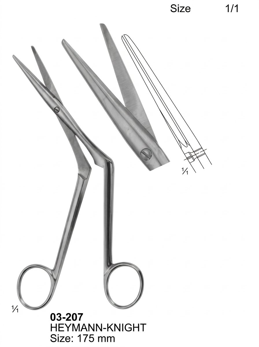 Sirgikal 03-207 HEYMANN KNIGHT Delicate Nasal and Tonsil Scissors