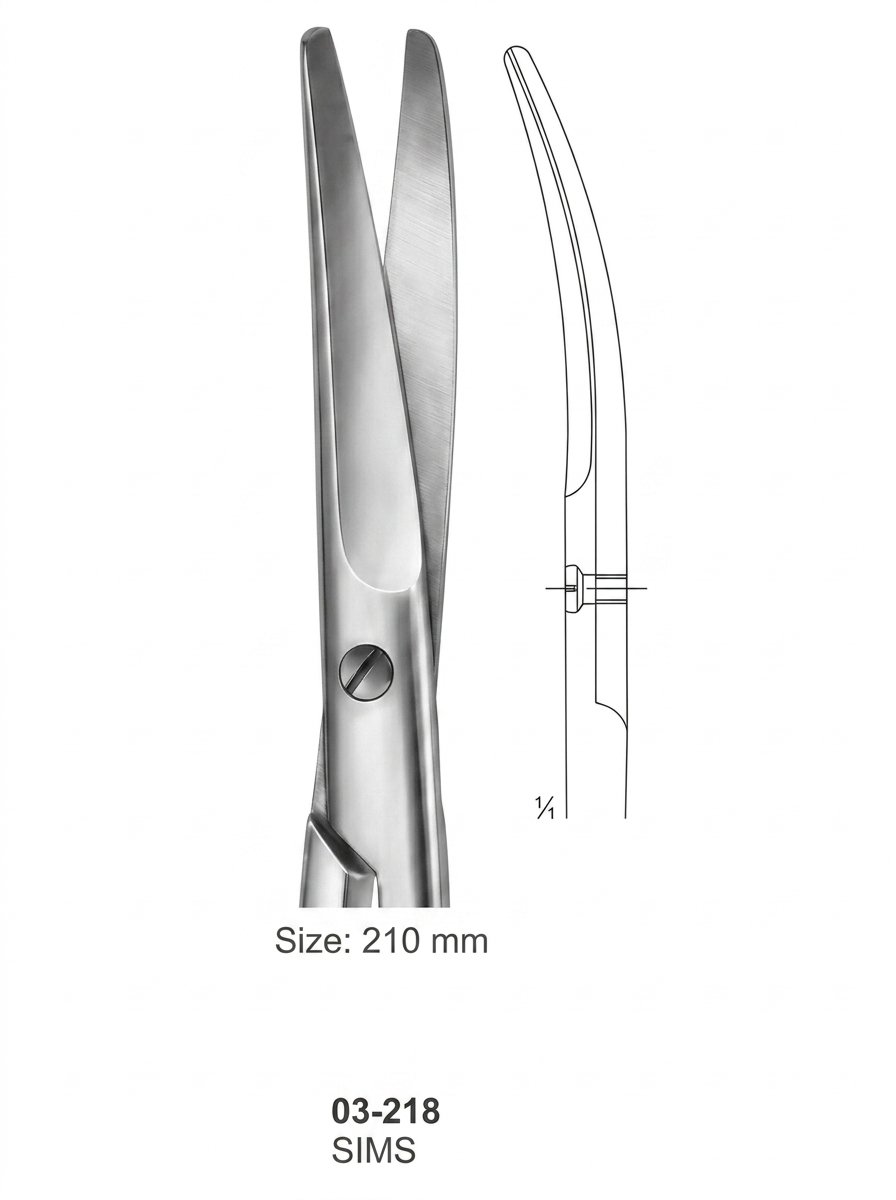 Sirgikal 03-218 SIMS Scissors for deep operations and for Gynaecology