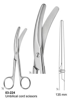 Sirgikal 03-224 Umbilical cord scissors Scissors for Obstetrics