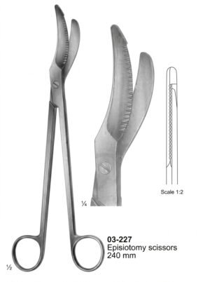 Sirgikal 03-227 Episiotomy scissors Scissors for Obstetrics