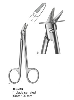 Sirgikal 03-23-3-1 03 233 1 blade serrated Wire and Plate Scissors