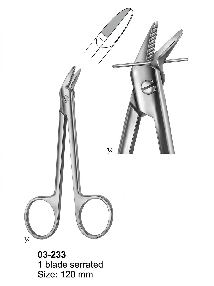 Sirgikal 03-23-3-1 03 233 1 blade serrated Wire and Plate Scissors