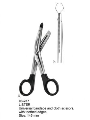Sirgikal 03-237 LISTER Bandage and Cloth Scissors