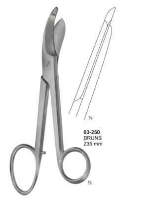 Sirgikal 03-250 BRUNS Bandage Cloth and Plaster Scissors