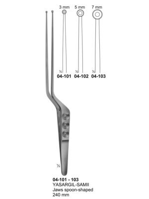 Sirgikal 04-10-1-103 04 101 103 YASARGIL SAMII Forceps for grasping tissue tumors etc