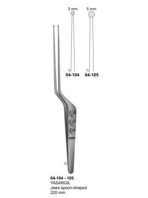 Sirgikal 04-10-4-105 04 104 105 YASARGIL Forceps for grasping tissue tumors etc