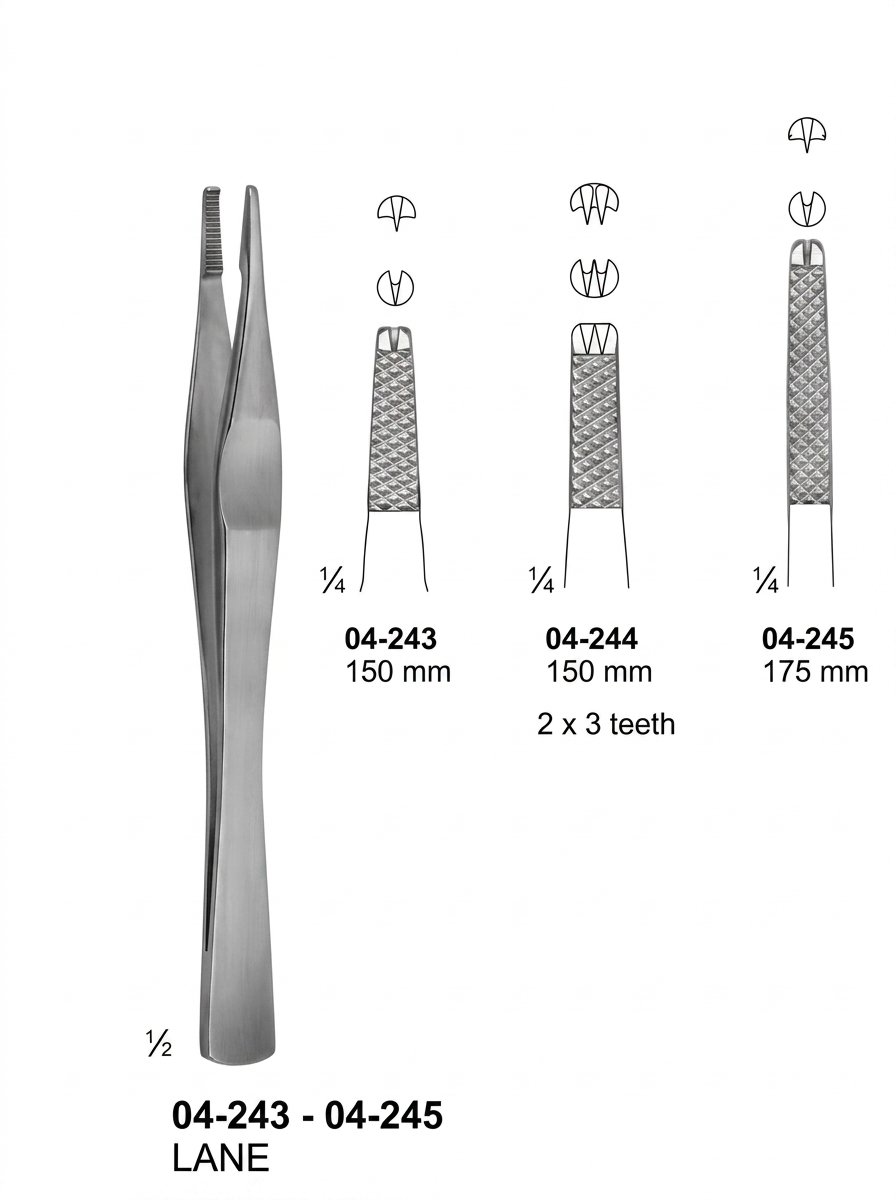 Sirgikal 04-243-04-245 LANE Tissue Forceps Lung Dissecting Forceps