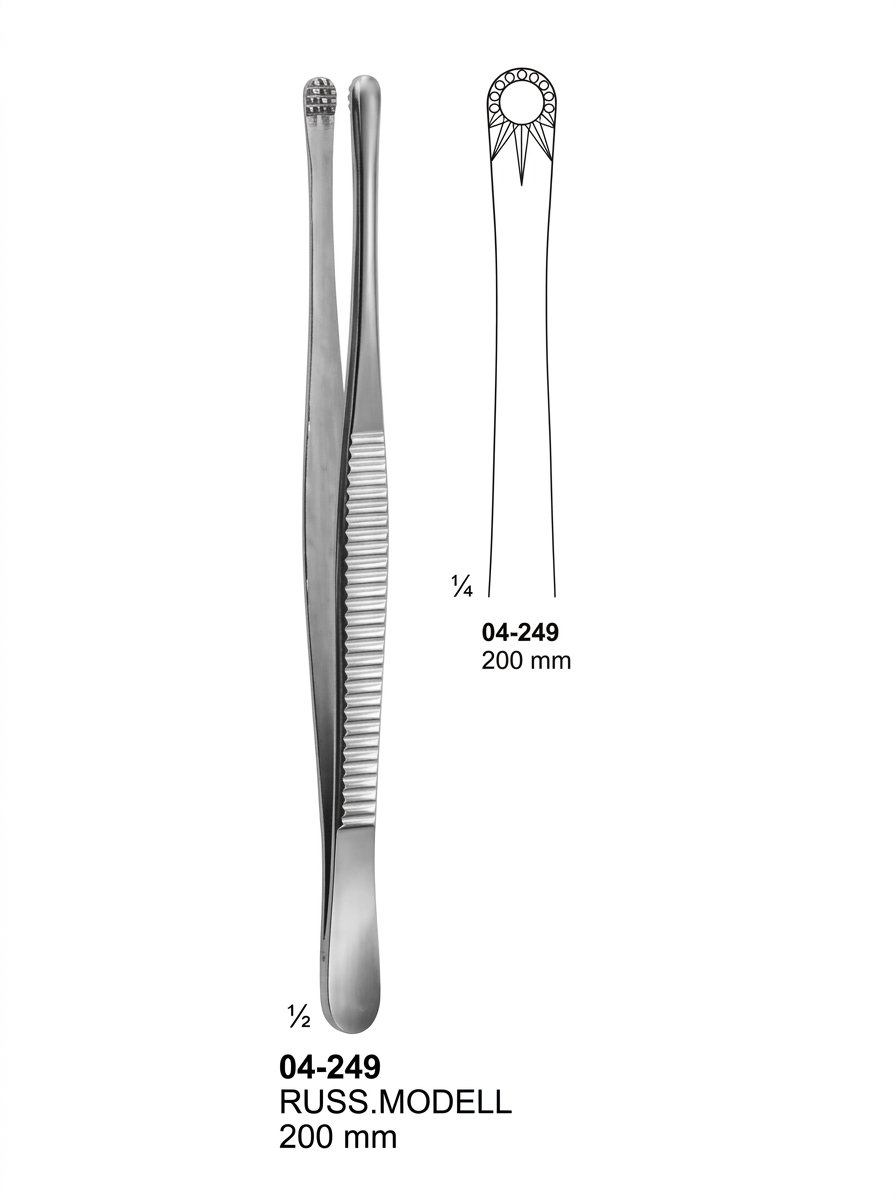 Sirgikal 04-249 RUSS MODELL Tissue Forceps Lung Dissecting Forceps