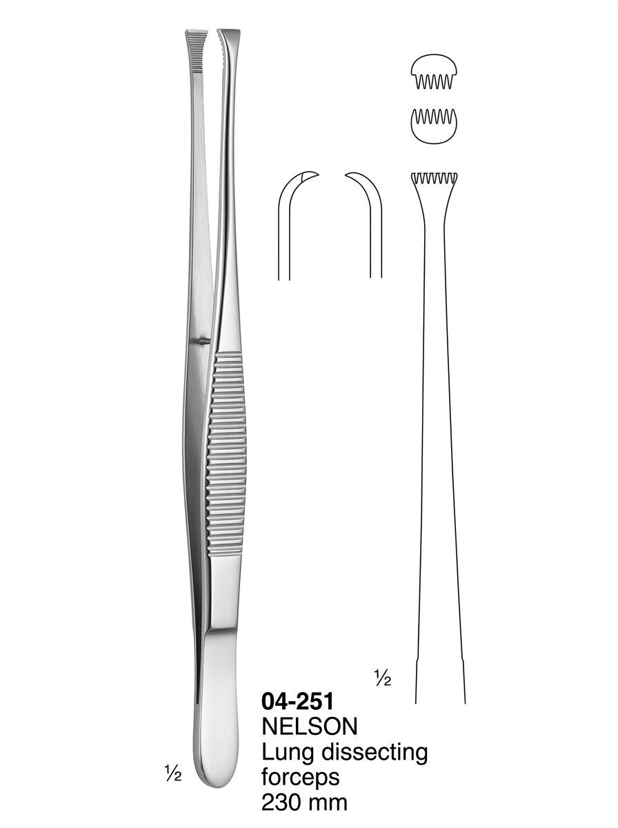 Sirgikal 04-251 NELSON Lung dissecting force Tissue Forceps Lung Dissecting Forceps