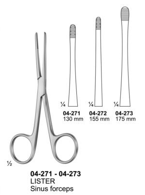 Sirgikal 04-271-04-273 LISTER Sponge and Dressing Forceps