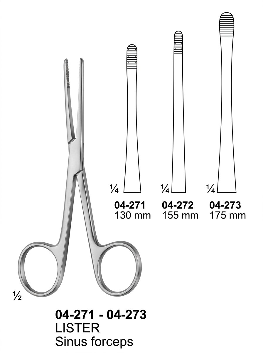 Sirgikal 04-271-04-273 LISTER Sponge and Dressing Forceps