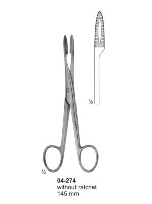 Sirgikal 04-274 without ratchet Sponge and Dressing Forceps