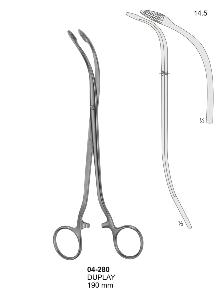 Sirgikal 04-280 DUPLAY Sponge and Dressing Forceps