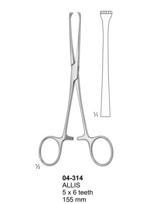 Sirgikal 04-314 ALLIS Artery Traction and Tissue Grasping Forceps