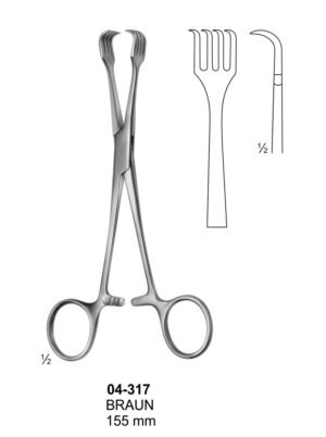 Sirgikal 04-317 BRAUN Artery Traction and Tissue Grasping Forceps