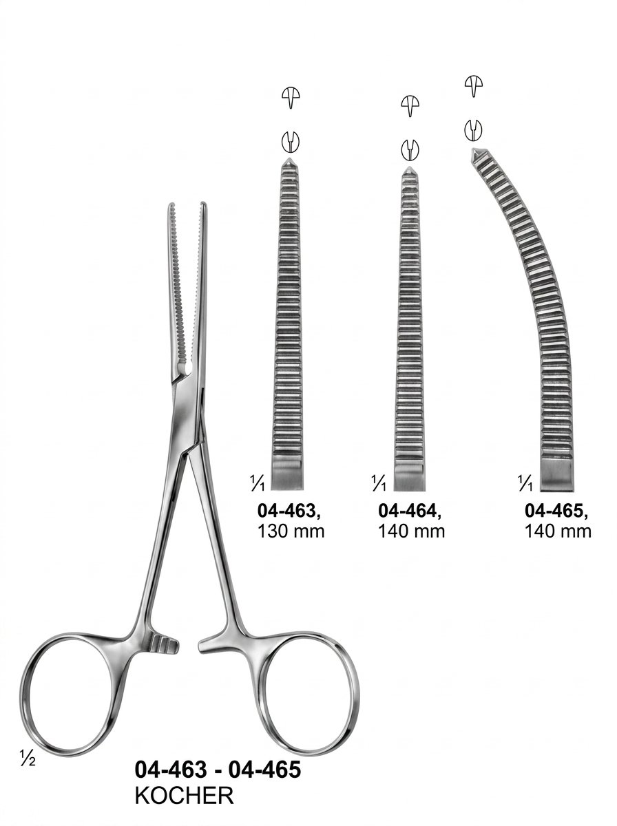 Sirgikal 04-463-04-465 KOCHER Haemostatic Forceps