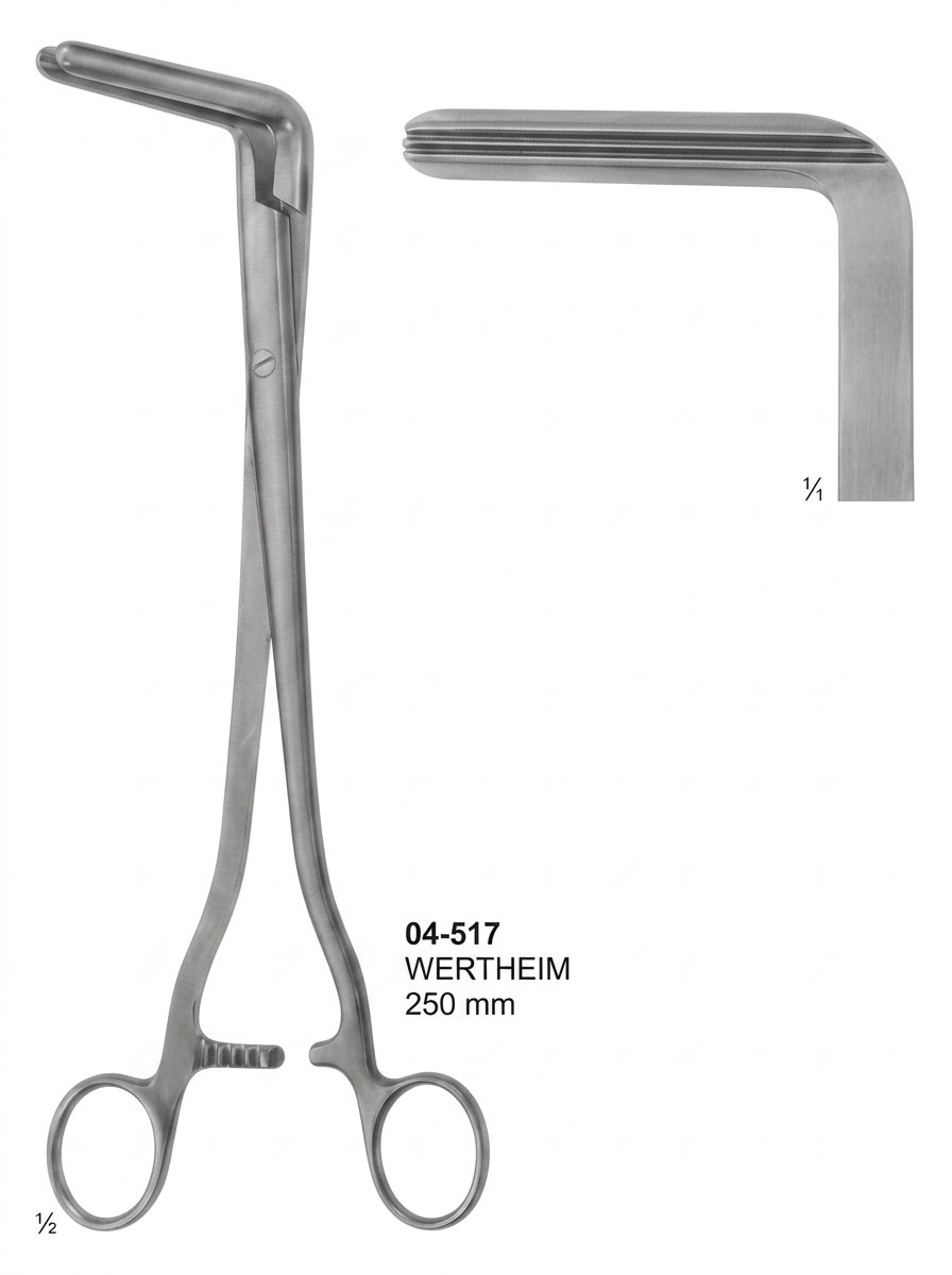 Sirgikal 04-517 WERTHEIM Hysterectomy Forceps Vaginal Clamps and Compression Forceps