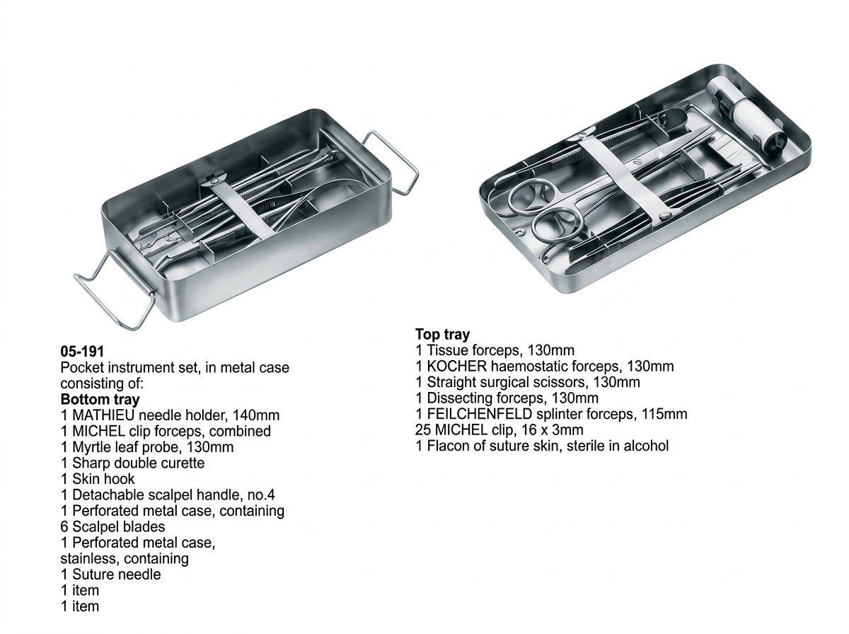 Sirgikal 05-191 Suturing Instrument Set Pocket Instrument Set