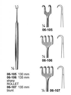 Sirgikal 06-105-to-06 107 Fine Wound Retractors Dura and Skin Retractors