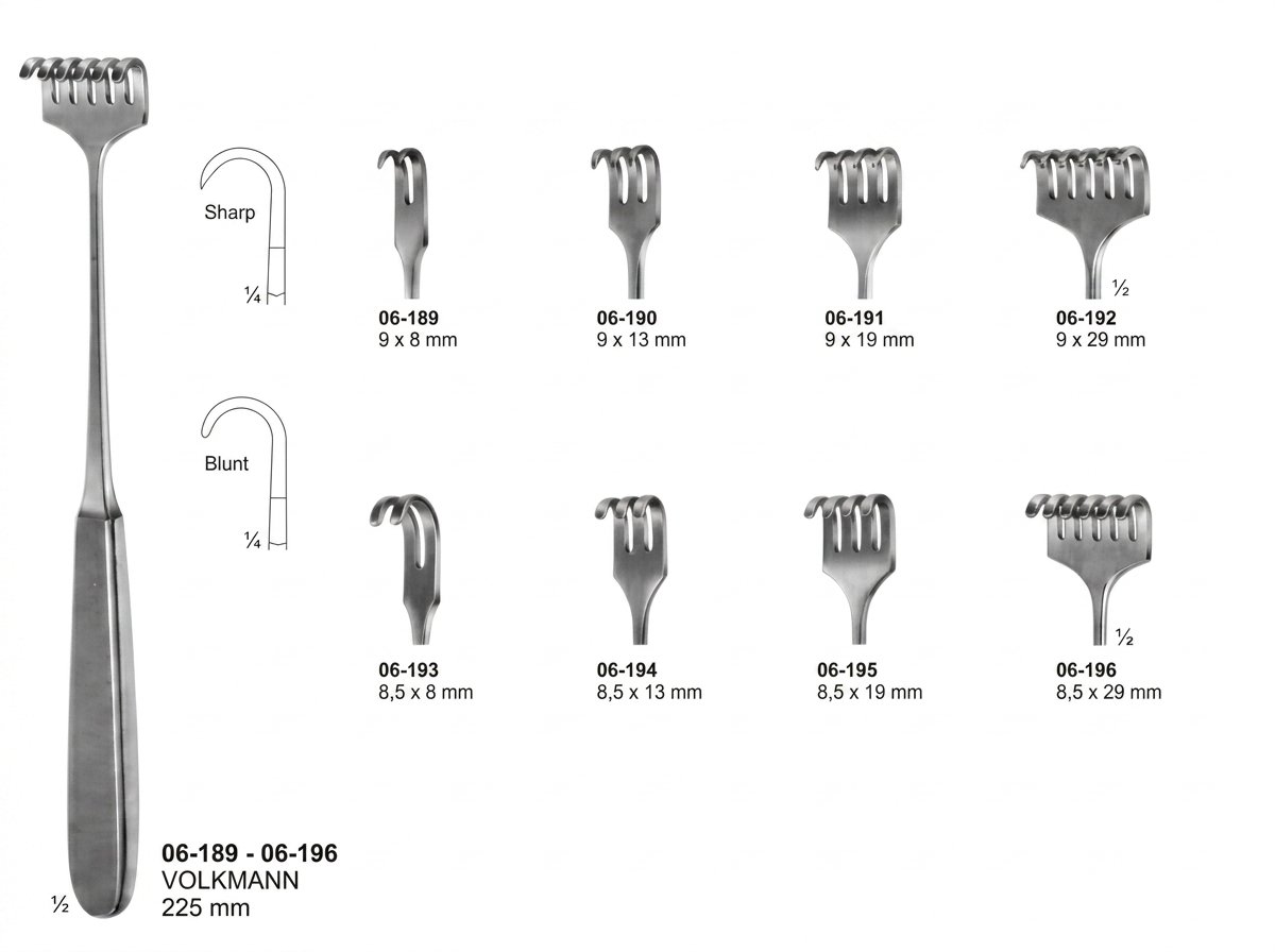 Sirgikal 06-189-06-196 VOLKMANN Bone Retractors and Retractors