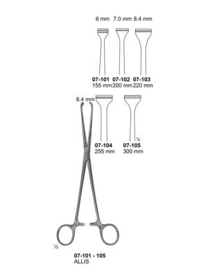 Sirgikal 07-10-1-105 07 101 105 Organ Tissue and Intestinal Grasping Forceps