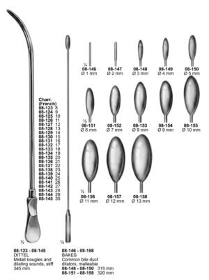 Sirgikal 08-123-to-08 145 Gall Duct Dilators and Gall Stone Scoops