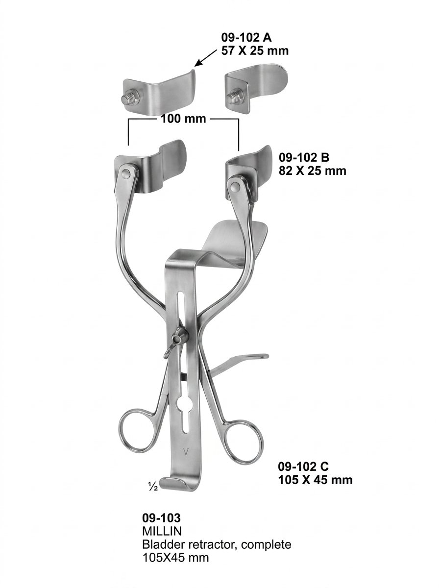 Sirgikal 09-103 MILLIN Bladder Retractors