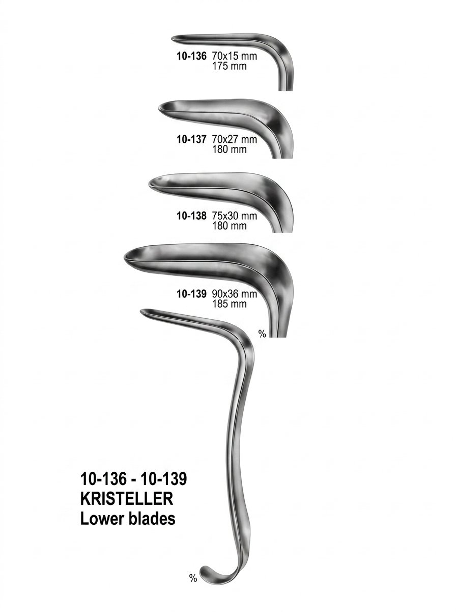 Sirgikal 10-136-10-139 KRISTELLER Vaginal Specula upper and lower blades