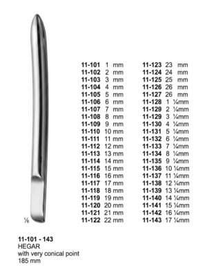 Sirgikal 11-10-1-143 11 101 143 HEGAR Uterine Dilators