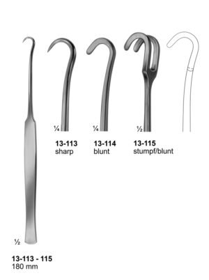 Sirgikal 13-11-3-115 13 113 115 Tound and Tracheal Hooks and Dilators