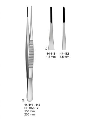 Sirgikal 14-11-1-112 14 111 112 DE BAKEY ATRAUMATA Forceps