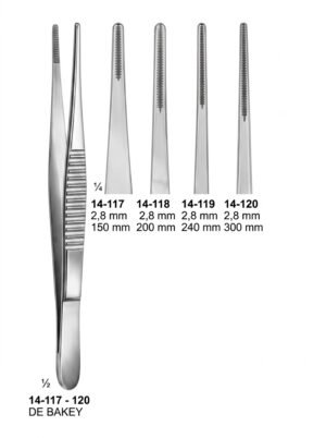 Sirgikal 14-11-7-120 14 117 120 DE BAKEY ATRAUMATA Forceps