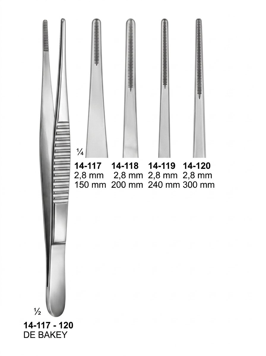 Sirgikal 14-11-7-120 14 117 120 DE BAKEY ATRAUMATA Forceps