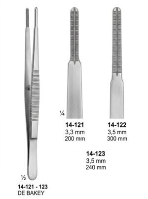 Sirgikal 14-12-1-123 14 121 123 DE BAKEY ATRAUMATA Forceps