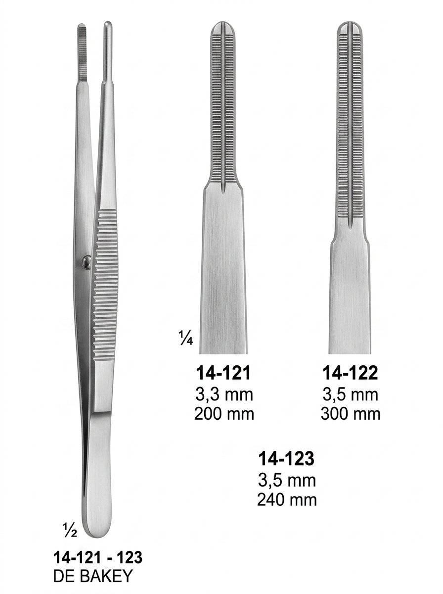 Sirgikal 14-12-1-123 14 121 123 DE BAKEY ATRAUMATA Forceps