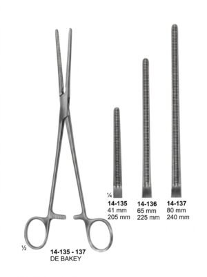 Sirgikal 14-13-5-137 14 135 137 DE BAKEY ATRAUMATA Coarctation Clamps