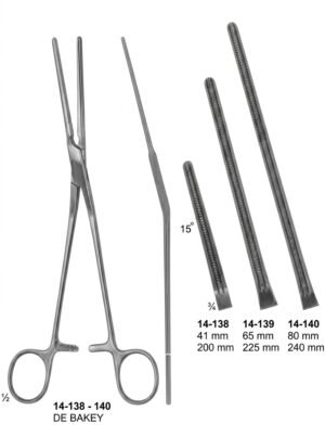 Sirgikal 14-13-8-140 14 138 140 DE BAKEY ATRAUMATA Coarctation Clamps
