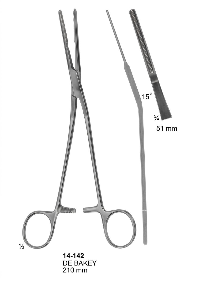 Sirgikal 14-142 DE BAKEY ATRAUMATA Coarctation Clamps