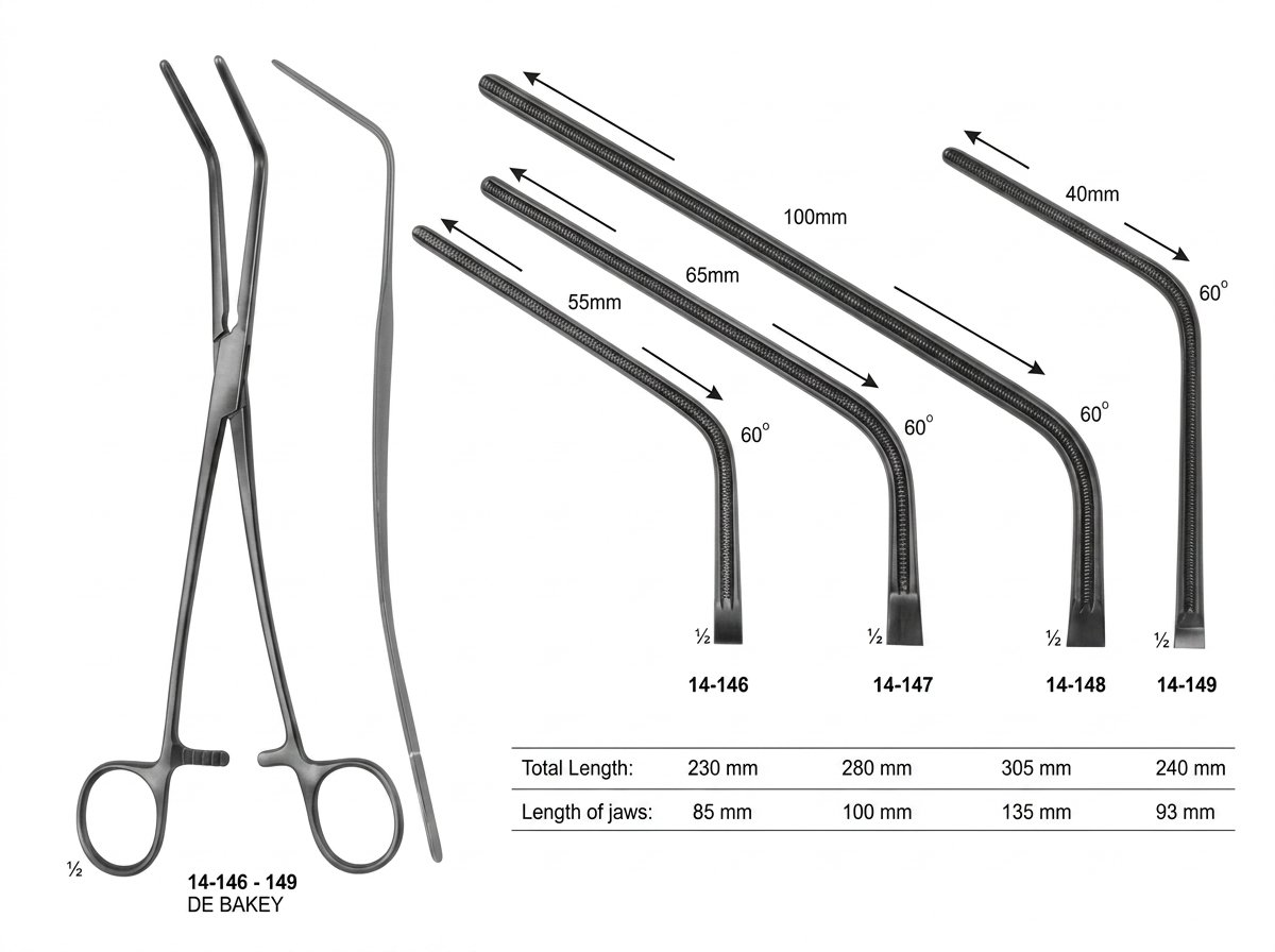 Sirgikal 14-14-6-149 14 146 149 DE BAKEY Multi Purpose Clamps