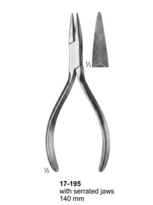 Sirgikal 17-195 with serrated jaws Wire Holding forceps