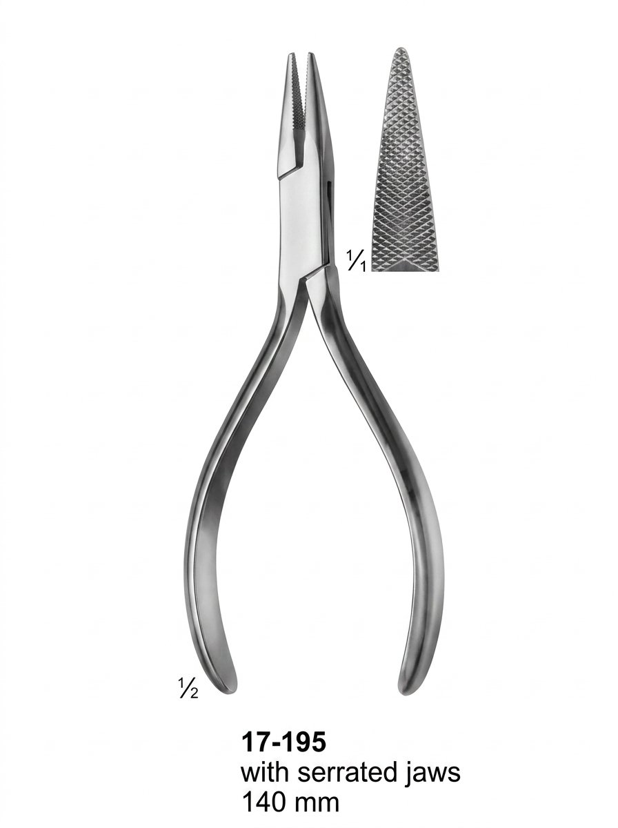 Sirgikal 17-195 with serrated jaws Wire Holding forceps